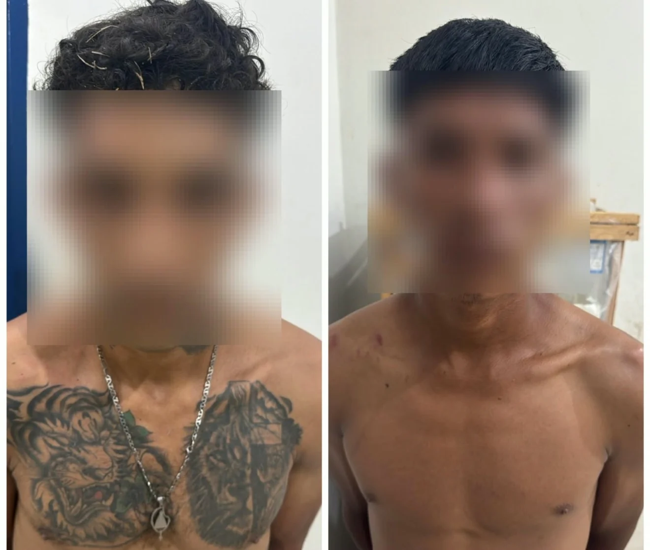 A dupla foi apresentada na Delegacia de Polícia de Bonfim (Foto: Divulgação)